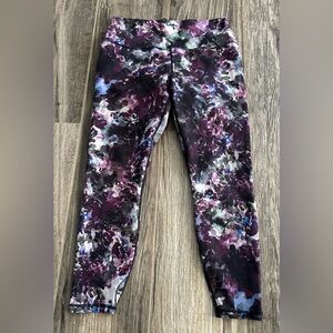 RBX Workout Leggings - Purple and Black Floral.